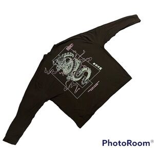 Asos design Graphic Long sleeve Black T-Shirt Sz M